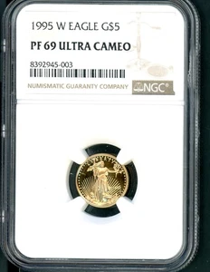 US 1995-W $5 PROOF 1/10TH OUNCE AMERICAN GOLD EAGLE SLABBED NGC PR 69 UC A42 - Picture 1 of 2