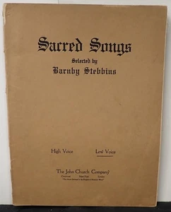 Sacred Songs Selected by Barnby Stebbins (Low Voice) - John Church Company 1924 - Picture 1 of 3