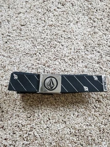 Vintage Volcom Belt Black Large AOP Stone Buckle Skater 90's Y2K OG  - Picture 1 of 5