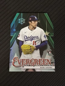 2025 Topps Holiday Roki Sasaki #E-1 Evergreen Die-cut RC Los Angeles Dodgers - Picture 1 of 2