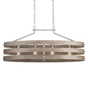 Progress Lighting Gulliver 38.5 4-Light Brushed Nickel Weatherd Gray Chandelier - Picture 1 of 8