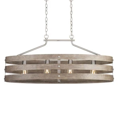 Progress Lighting Gulliver 38.5 4-Light Brushed Nickel Weatherd Gray Chandelier - Image 1 of 4
