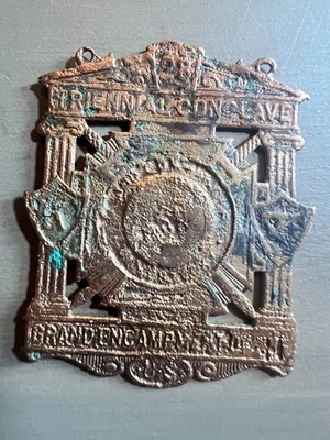 Antiguo Caballeros Templarios Trienal Cónclave Medalla Gran Campamento Masónico de Estados Unidos Foto 1 de 4