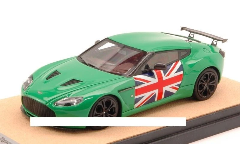 Tecnomodel TMDMI52AT ASTON MARTIN V12 ZAGATO 2012 GREEN W/ENGLISH FLAG ED.LIM.PC - Immagine 1 di 1