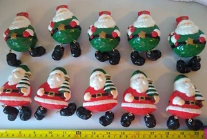 Set Of 10 Christmas Light Covers 3.0” Santa Claus Holding Christmas Tree &Candy - Picture 1 of 8