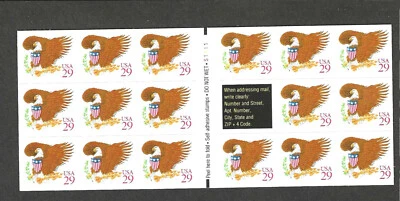 #2597a 29c EAGLE & SHIELD BOOKLET PANE OF 17 STAMPS MNH UNFOLDED #S1111 - Image 1 of 2