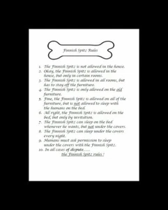 * Finnish Spitz "Rules" - CUSTOM MATTED - Dog Art Print : GIFT - Picture 1 of 1