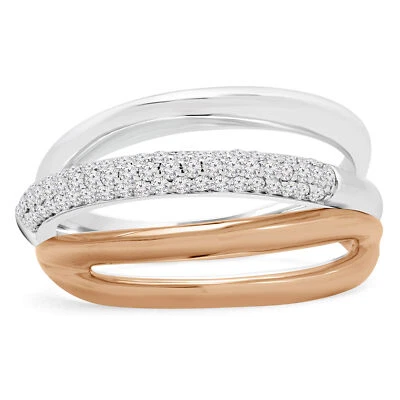 0.35 CT Round VS1 F Diamond Two-Tone Wedding Ring 14K Two-Tone Gold - Image 1 of 3