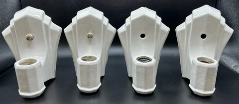 1945-Vintage White Porcelain Wall Sconce - 4 Available, Listing is for ONE ONLY Cover