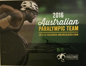 2016 $2 Australian Paralympic Team Coloured Unc Coin multiple colours. - Carded - Picture 1 of 3