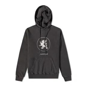 Ksubi Men's Circle Lion Biggie Pullover Logo Hoodie Oversized Washed Faded Black - Picture 1 of 6