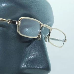 Folding Reading Glasses Petite Small Gold Frame Lightweight Lens Strength +4.00 - Picture 1 of 4