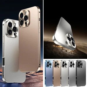 For iPhone 16 Pro Max 15 Metal Magnetic PC Cover+Metal Bumper Frame Rugged Case - Picture 1 of 11