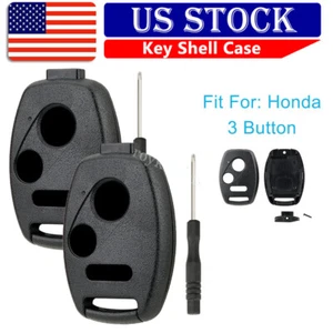 2 For 2007 2008 2009 2010 2011 Honda CR-V Remote Key Fob Shell Case 3 Buttons - Picture 1 of 10