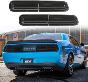 Smoked Tail Light Covers Rear Light Guards Trim For Dodge Challenger 2015-2023 - Picture 1 of 6
