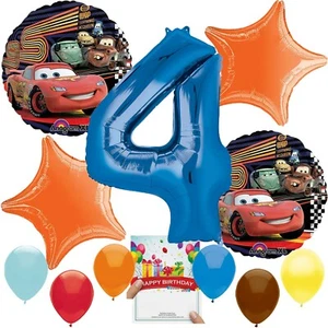 Cars Party Supplies Balloon Decoration Bundle for 4th Birthday - Picture 1 of 1