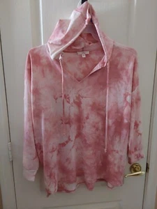 Pullover con Capucha Como Vintage Manga 3/4 Rosa Tie Dye XXL Nuevo - Imagen 1 de 10