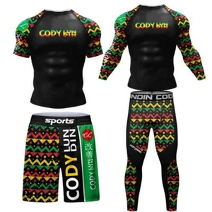 USA Ship Rasta Greifer BJJ Rashguard Kompression Shirt für MMA Jiu-Jitsu - Bild 1 von 35