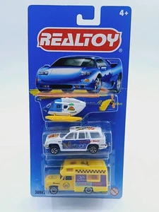 Vintage Realtoy Diecast ToysRus Exclusive 3-Pack Helicopter, Jeep Cherokee, Pu - Picture 1 of 5