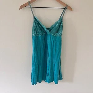 New York & Company Turquoise Lace Camisole - Large - Picture 1 of 6