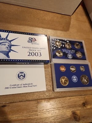 2003 State Quarter Clad Proof Set U.S. Mint Packaging OGP COA - Image 1 of 4
