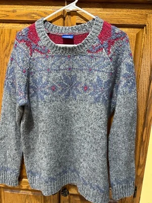 Le Tigre Vintage Snowflake Fair Isle Wool Blend Sweater Women's Large Gray Xmas - Image 1 of 3