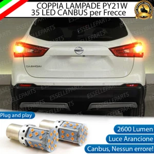 COPPIA LAMPADE PY21W CANBUS 35 LED FRECCE POSTERIORI PER NISSAN QASHQAI J11 - Foto 1 di 12