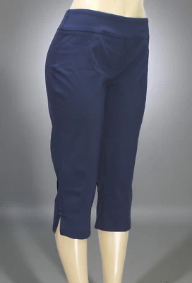 Hearts of Palm Women's Pull On Capri Pants Stretch Navy Petite Size 8P - Image 1 of 4