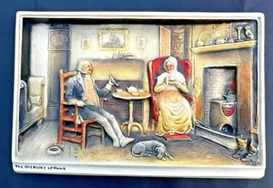 OSBORNE IVOREX Plaque - The Old Folks At Home - Antique - 9.25” x 6" - Picture 1 of 5