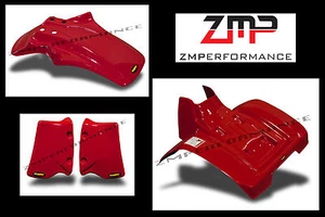 NEW HONDA ATC 350X 85 - 86 RED PLASTIC FRONT AND REAR FENDER SET AND SCOOPS - Picture 1 of 1