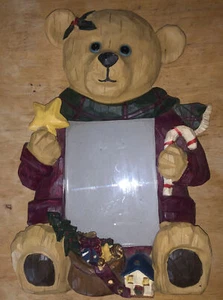 Frame. Teddy Bear Christmas. Star. Candy Cane. Fits 4” x 6” Photos. 3-D. NOS. - Picture 1 of 6