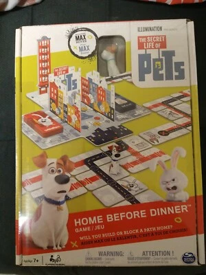 The Secret Life Of Pets Home Before Dinner Board Game with Max Dog Figure  - Image 1 of 3