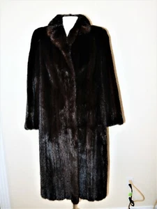 GRÖSSE LARGE ATEMBERAUBEND/KLASSISCH LUXUS/GLÄNZEND/PLÜSCH RANCH NERZ MANTEL HERGESTELLT IN DEN USA - Bild 1 von 11