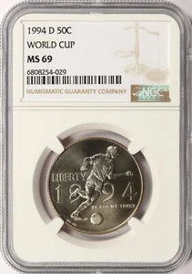 1994-D 50c World Cup Commemorative Half Dollar NGC MS69 - Picture 1 of 2