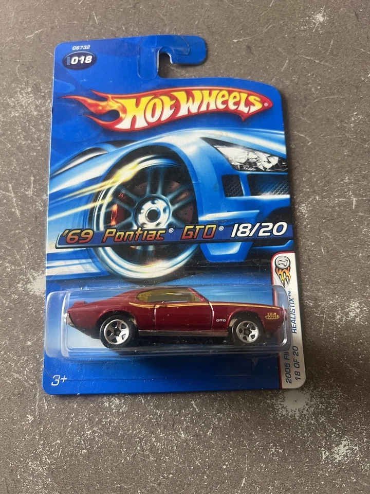 2005 Hot Wheels '69 Pontiac GTO 18/20 Dicast Car Maroon NEW First Editions - Image 1 of 4