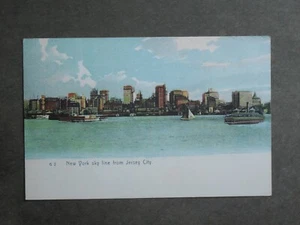 Postcard A48406 Jersey City, NJ New York Sky Line c-1901-1907 - Picture 1 of 2