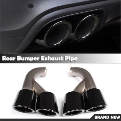 2x Car Rear Exhaust Tips Muffler Pipe For Porsche Cayenne V6 2015-2022 GTS Style - Image 1 of 4
