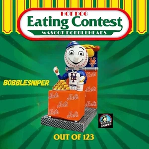 MR MET New York Mets "Nathan's Hot Dog Eating Contest" Mascot MLB Bobblehead - Picture 1 of 10