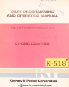 Kearney Trecker KT, Control Part Programming and Operations Manual 1976 - Picture 1 of 6