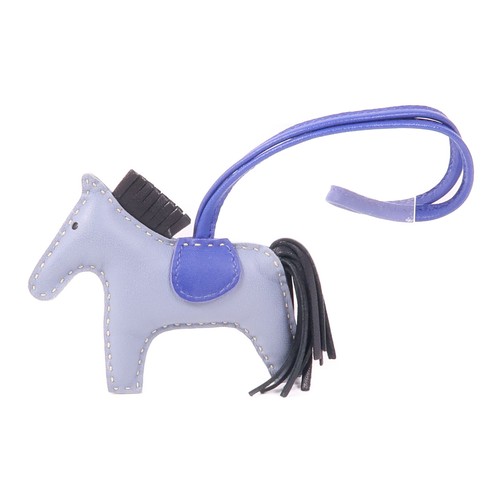 HERMÈS Charm HERMES Rodeo PM 064929CA Milo pelle grigio blu nero