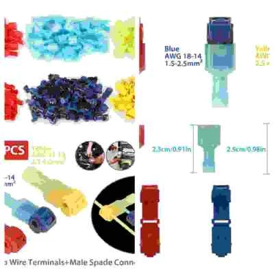 240/60PCS Insulated T-Tap 22-10 AWG Quick Splice Wire Terminal Combo Connectors - Image 1 of 4
