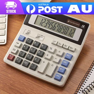 Extra Large LCD Display Desk Calculator Dual Power Battery&Solar Calculators X - Picture 1 of 10