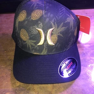 hurley flexfit hat L/XL Proto Type Ponytail. Black Pineapples - Picture 1 of 4