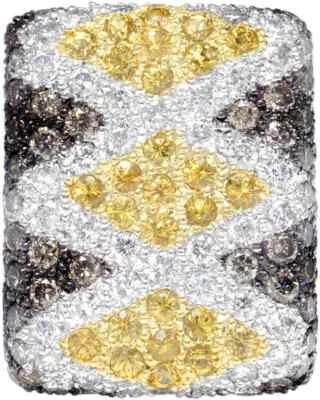 Красивый желтый и коричневый сапфир 6,50 карата с фианитами серебро 925 великолепные запонки - Изображение 1 из 3