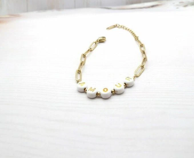 Bracelet message amour bijou en acier 316L - Photo 1/1