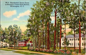 Postcard Wilmington N C Forest Hill section residential scene 1945 posted - Picture 1 of 2