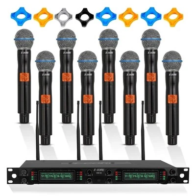 5 Core Wireless Microphone System 8 Channel Dynamic Karaoke UHF Singing System - Image 1 of 4