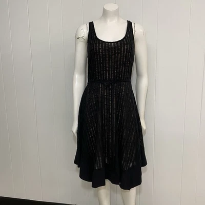 Vestido Plenty by Tracy Reese para mujer M negro superpuesto corbatas asimétricas sin mangas Foto 1 de 4