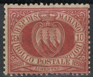 SAN MARINO 1894-99 10c rosso bruno cupo MNH** - Picture 1 of 1