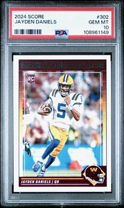 Jayden Daniels 2024 Score #302 Rookie PSA 10 Washington Commanders - Picture 1 of 2